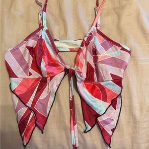 SHEIN Multicolor Tie-Front Camisole